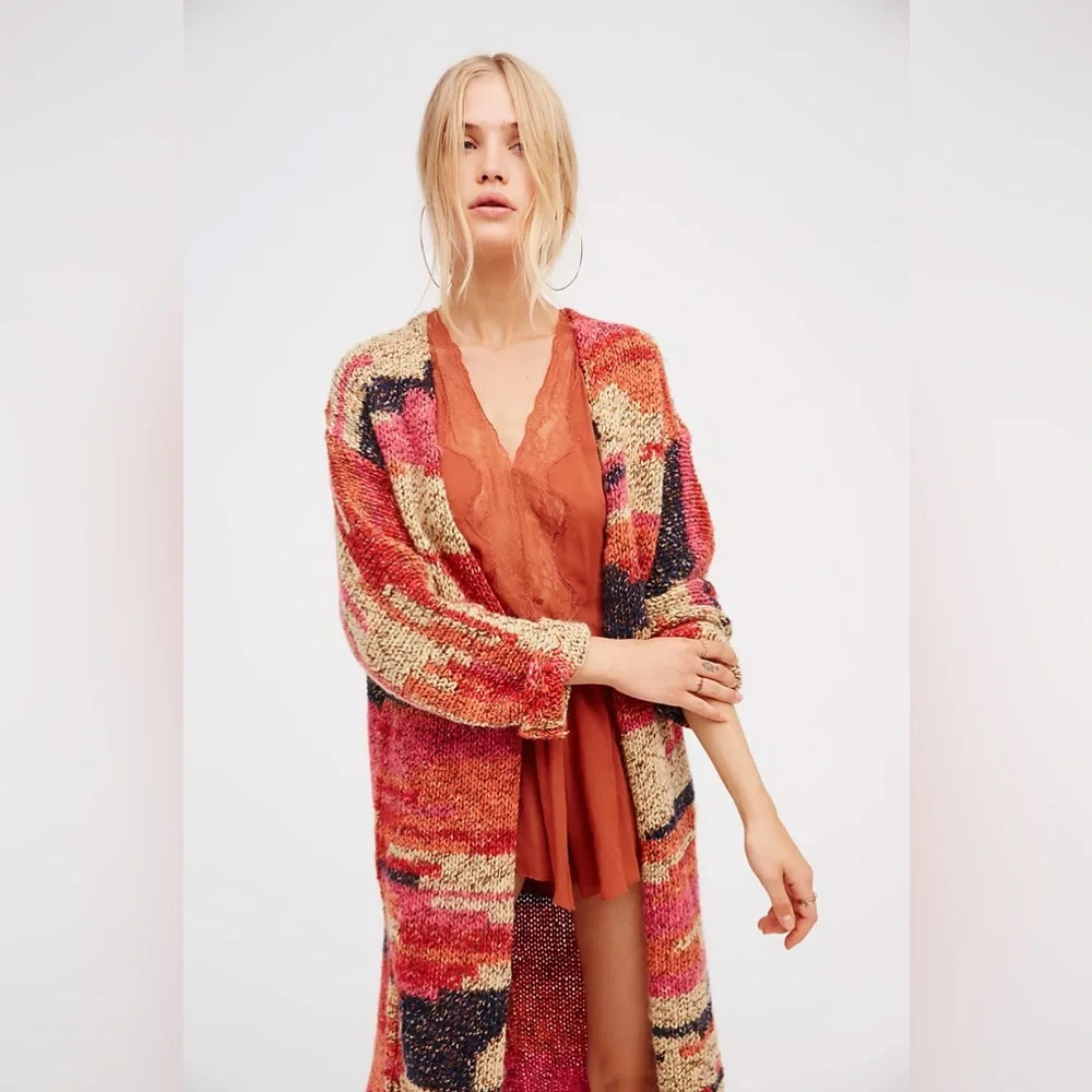 ✨sold✨FREE PEOPLE On My Mind Oversized Cardi - Picture 2 of 13